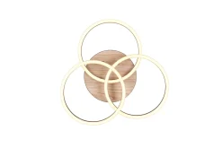 Circle LED Taklampa mattsvart/ trä