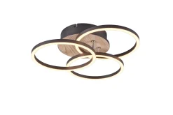 Circle LED Taklampa mattsvart/ trä