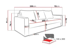 Clarina 3-sits Bäddsoffa Green