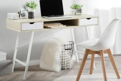 Clarita Skrivbord 120 cm med Förvaring Hylla + 2 Lådor