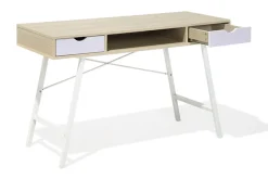 Clarita Skrivbord 120 cm med Förvaring Hylla + 2 Lådor