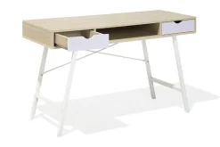 Clarita Skrivbord 120 cm med Förvaring Hylla + 2 Lådor