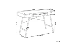 Clarita Skrivbord 120 cm med Förvaring Hylla + 2 Lådor