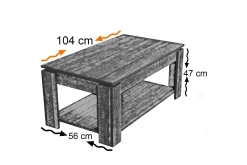 Comfortale Soffbord 104 cm med Förvaring Hylla