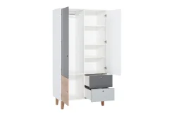 Concept Garderob Vit/Mörkgrå/Röd