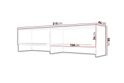 Concept Pro Förvaringsskåp 215x46x58 cm White High gloss 215x46x58