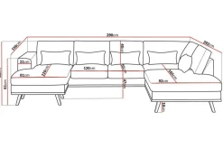 Copenhagen Compact 4-sits Högervänd U-formad Large Soffa med Divan och Schäslong i Sammet