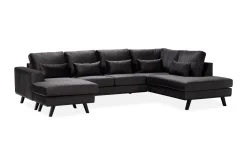 Copenhagen Compact 4-sits Högervänd U-formad Large Soffa med Divan och Schäslong i Sammet