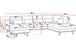 Copenhagen Compact 4-sits Högervänd U-formad Large Soffa med Divan och Schäslong i Sammet
