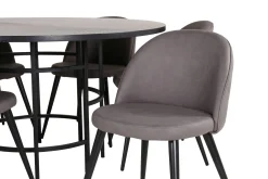 Copenhagen Matgrupp 140 cm Rund med 6 Velvet stolar