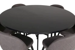 Copenhagen Matgrupp 140 cm Rund med 6 Velvet stolar