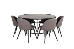 Copenhagen Matgrupp 140 cm Rund med 6 Velvet stolar