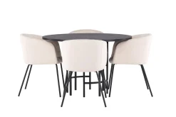 Copenhagen Matgrupp 115 cm Rund med 4 Berit stolar