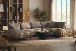 Copenhagen Premium 5-sits Högervänd U-formad Djup Soffa med Divan och Schäslong i Chenille