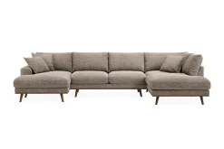 Copenhagen Premium 5-sits Högervänd U-formad Djup Soffa med Divan och Schäslong i Chenille