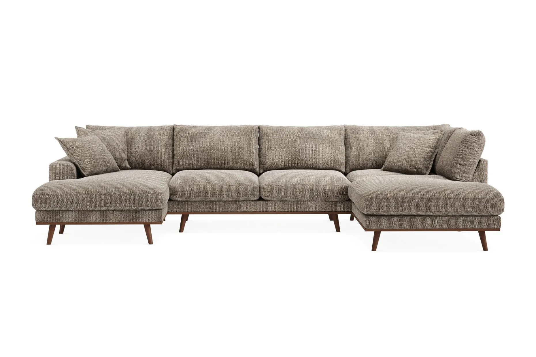 Copenhagen Premium 5-sits Högervänd U-formad Djup Soffa med Divan och Schäslong i Chenille