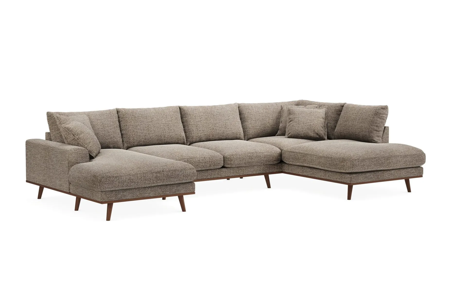 Copenhagen Premium 5-sits Högervänd U-formad Djup Soffa med Divan och Schäslong i Chenille