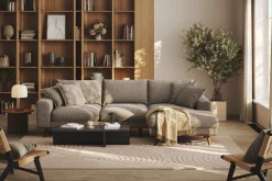 Copenhagen Premium 4-sits Högervänd L-formad Djup Divansoffa i Chenille
