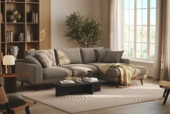 Copenhagen Premium 4-sits Högervänd L-formad Djup Divansoffa i Chenille