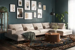 Copenhagen 5-sits Högervänd U-formad Large Soffa med Divan och Schäslong i Sammet