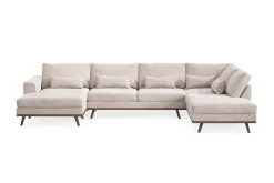 Copenhagen 5-sits Högervänd U-formad Large Soffa med Divan och Schäslong i Sammet