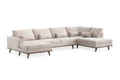 Copenhagen 5-sits Högervänd U-formad Large Soffa med Divan och Schäslong i Sammet
