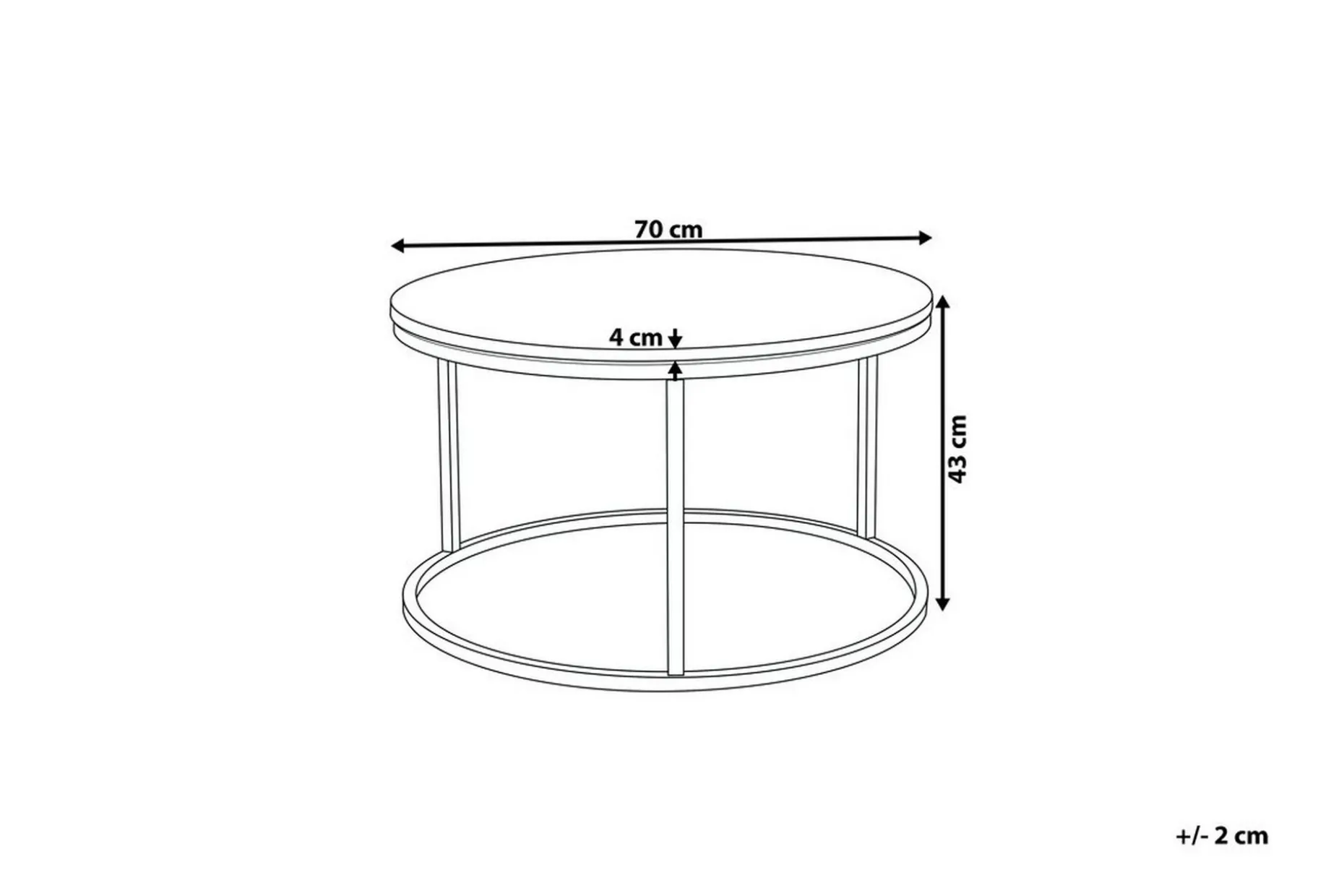 Coralla Soffbord 70 cm Runt Marmormönster
