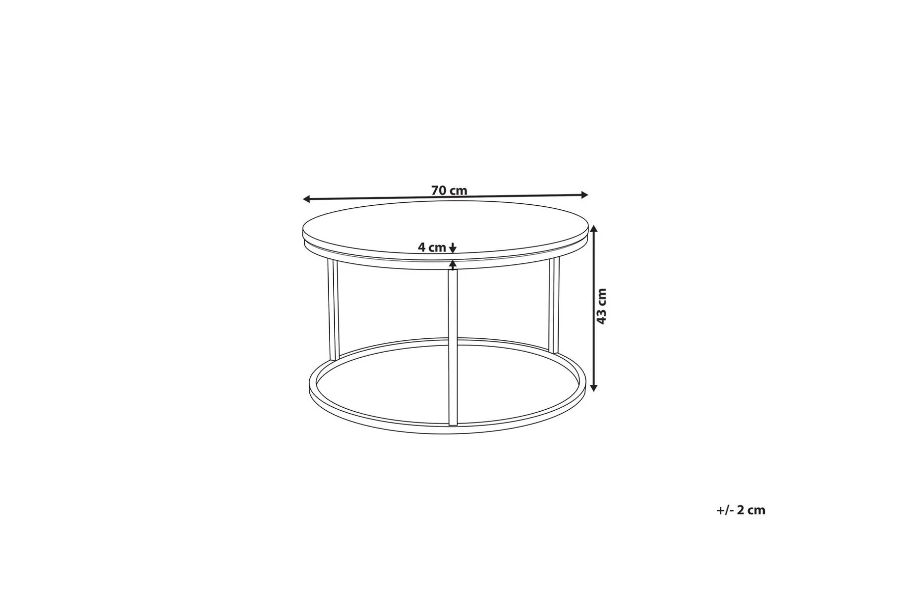 Coralla Soffbord 70 cm Runt Marmormönster