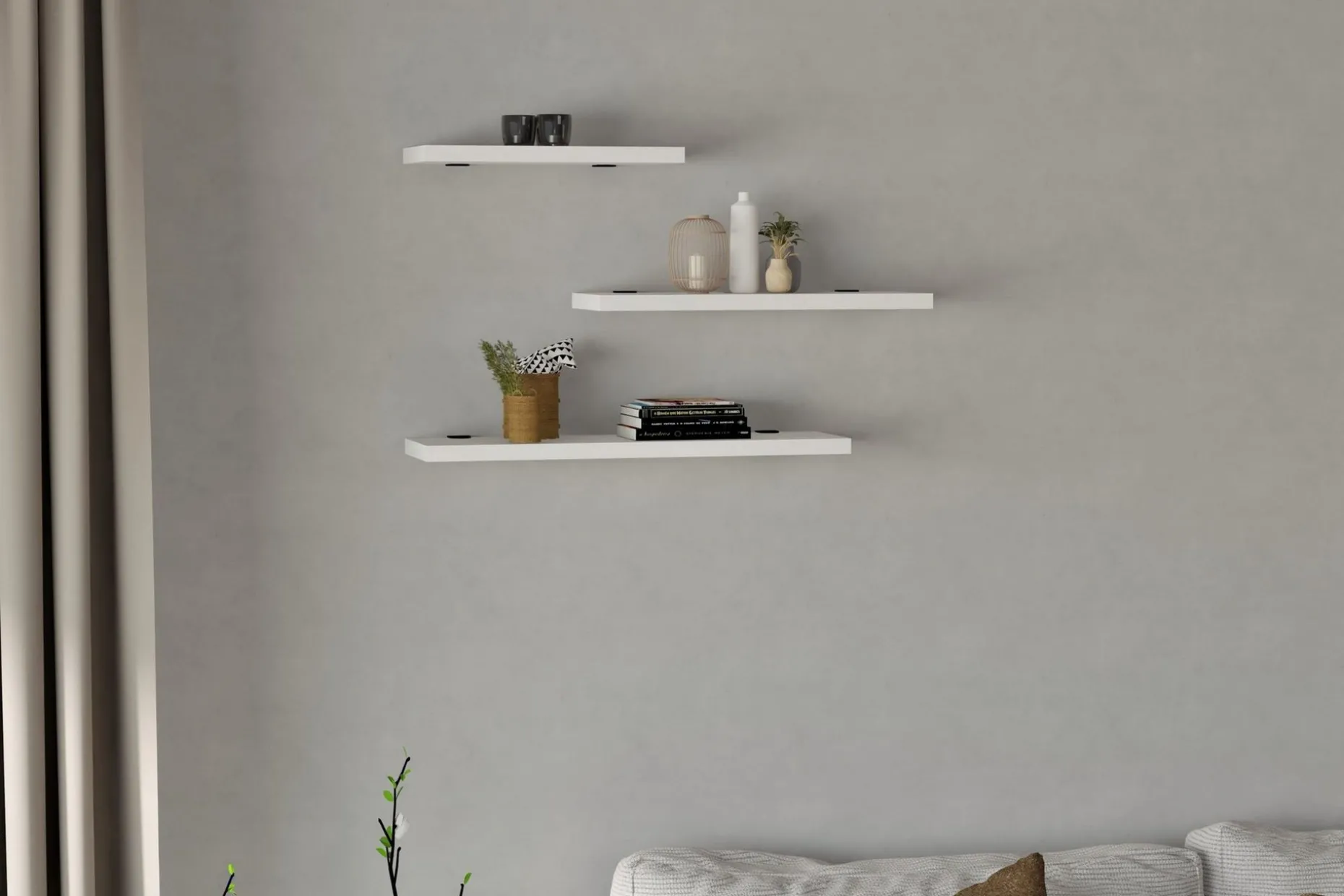 Cordin Vägghylla 2x30 cm 3-pack
