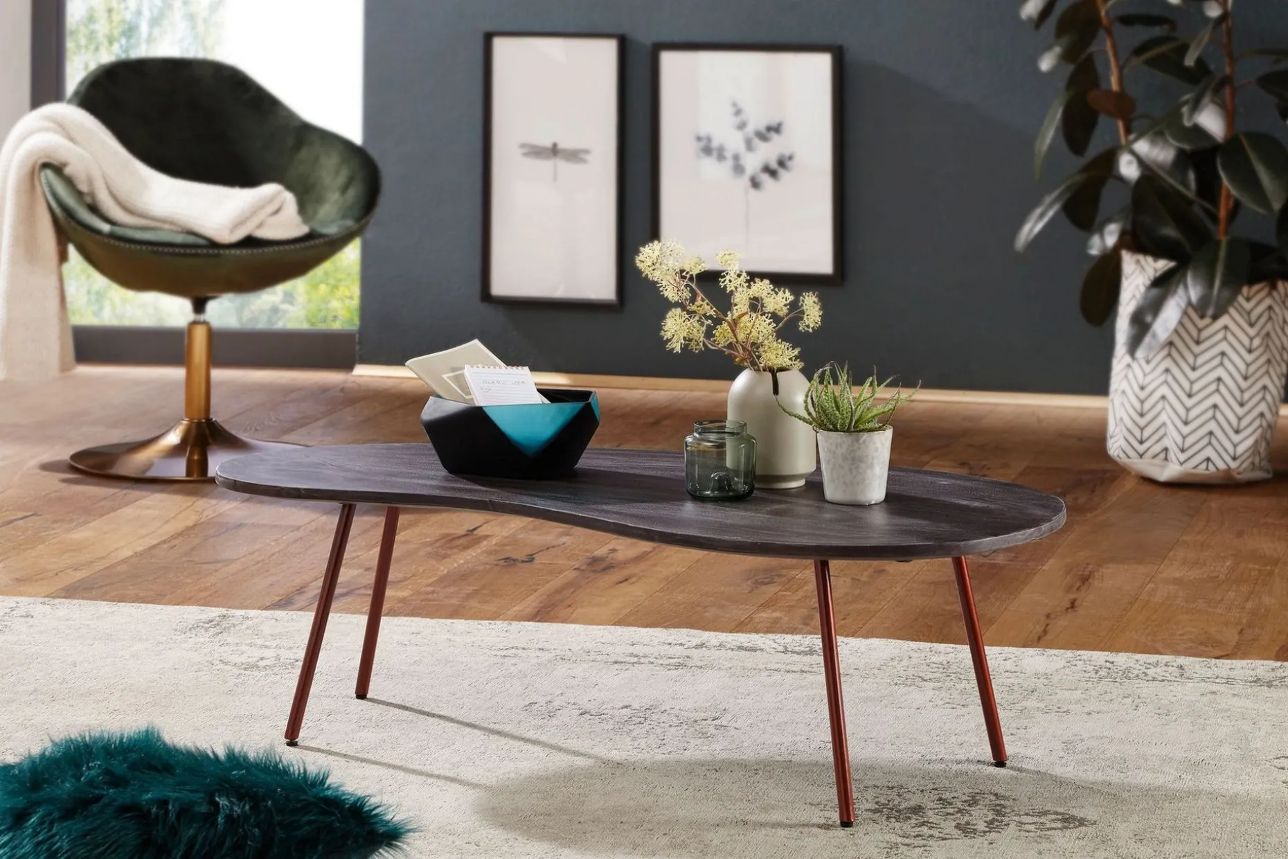 Corkrean Soffbord 122 cm Njurformat