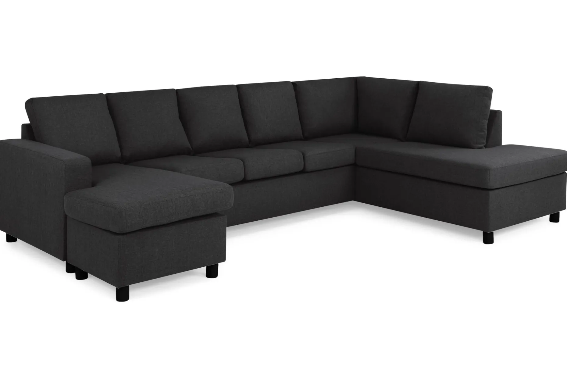Crazy 5-sits Högervänd U-formad X-Large Soffa med Divan och Schäslong i Tyg