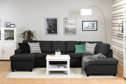 Crazy 5-sits Högervänd U-formad X-Large Soffa med Divan och Schäslong i Tyg