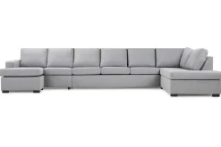 Crazy 6-sits Högervänd U-formad XX-Large Soffa med Divan och Schäslong i Tyg