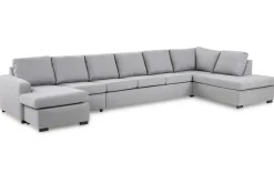 Crazy 6-sits Högervänd U-formad XX-Large Soffa med Divan och Schäslong i Tyg