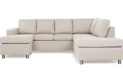 Crazy 4-sits Högervänd U-formad Small Soffa med Divan och Schäslong i Tyg