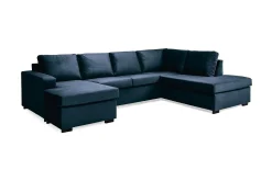 Crazy 4-sits Högervänd U-formad Large Soffa med Divan och Schäslong i Sammet