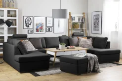 Crazy 5-sits U-formad Soffa med dubbelschäslong i Tyg
