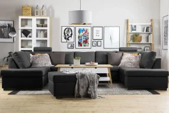 Crazy 5-sits U-formad Soffa med dubbelschäslong i Tyg