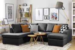 Crazy 4-sits Vänstervänd U-formad Small Soffa med Divan och Schäslong i Tyg