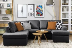 Crazy 4-sits Vänstervänd U-formad Small Soffa med Divan och Schäslong i Tyg