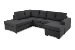 Crazy 4-sits Vänstervänd U-formad Small Soffa med Divan och Schäslong i Tyg