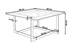 Crystal Soffbord 80 cm