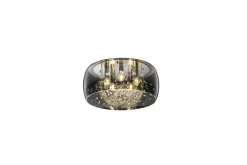Crystel Plafond 50 cm 5xE14 krom/ rökglas