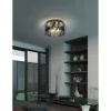 Crystel Plafond 35 cm 3xE14 krom/ rökglas