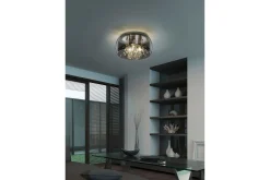 Crystel Plafond 35 cm 3xE14 krom/ rökglas