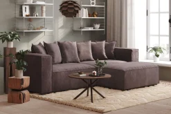 Cubo 4-sits L-formad Djup Modulsoffa med Divan i Sammet