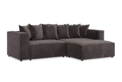 Cubo 4-sits L-formad Djup Modulsoffa med Divan i Sammet