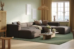 Cubo 5-sits U-formad Djup Modulsoffa Med Divan och Schäslong i Sammet