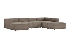 Cubo 5-sits U-formad Djup Modulsoffa Med Divan och Schäslong i Sammet