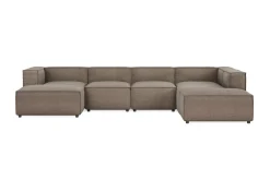 Cubo 5-sits U-formad Djup Modulsoffa Med Divan och Schäslong i Sammet